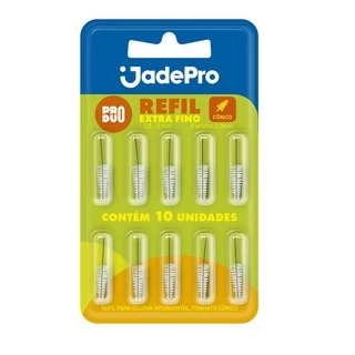 Cartela de Refil para Escova Interdental Formato Cônica Extrafina C/10 Unidades - Jadefrog Ref. 415