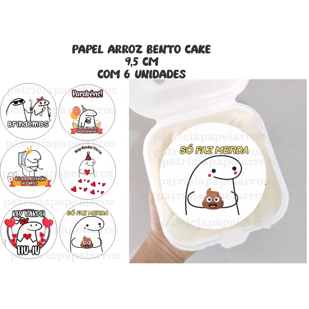 Papel de arroz Bentô cake, Bolo marmita Flork meme 02 - Minuuarte - Papel  de Arroz - Magazine Luiza