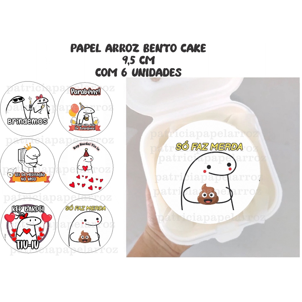 Papel de arroz Bentô cake, Bolo marmita Flork meme