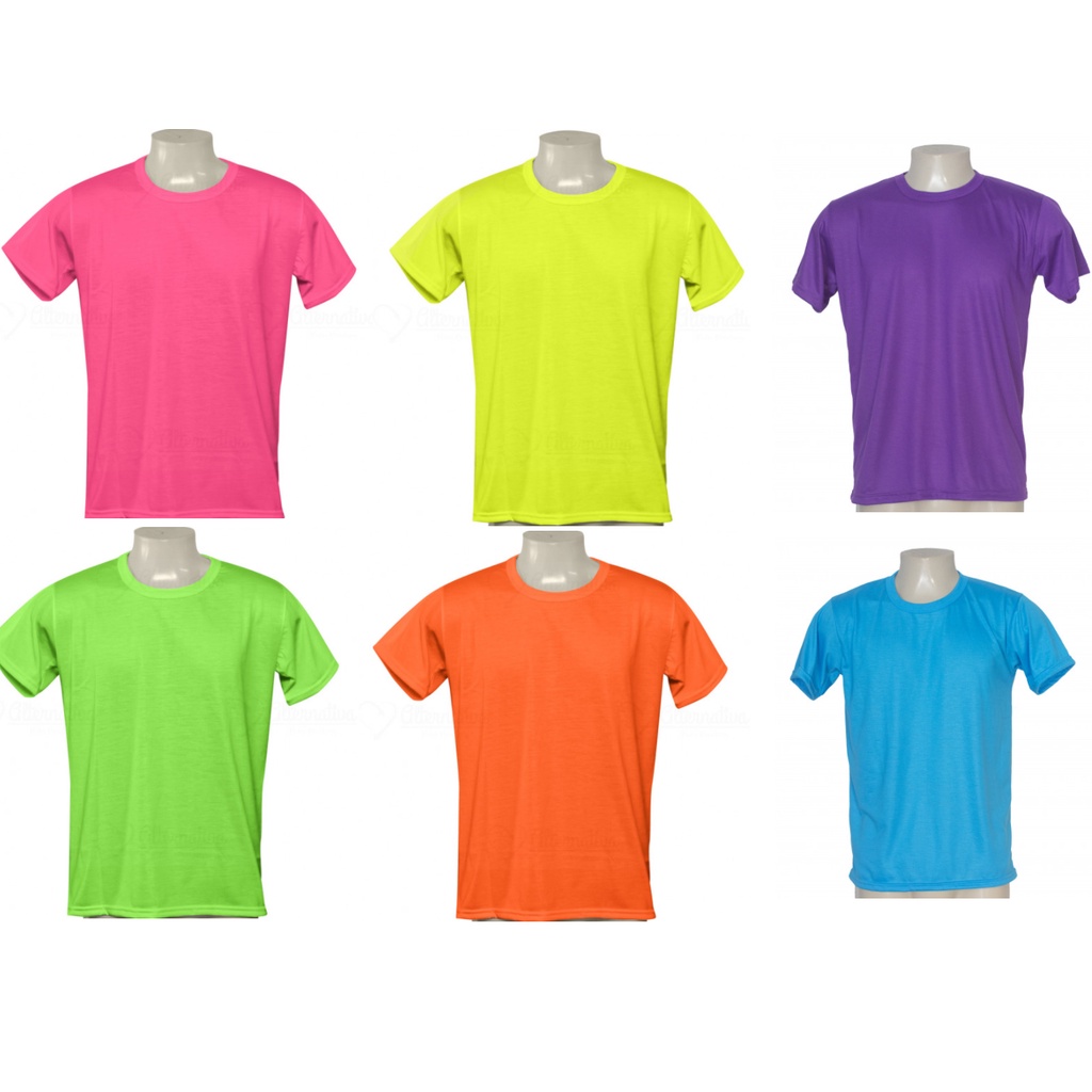 Camisas Cores Neon 100 Poliester Adulto BRILHA LUZ NEGRA