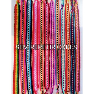 12 Pulseiras Pano Amizade Reggae Jamaica Hippie Praia - As cores do kit não se repetem P333