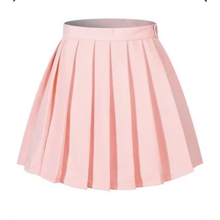 Saia Colegial Pregueada Coreana Cosplay K-pop Rosa