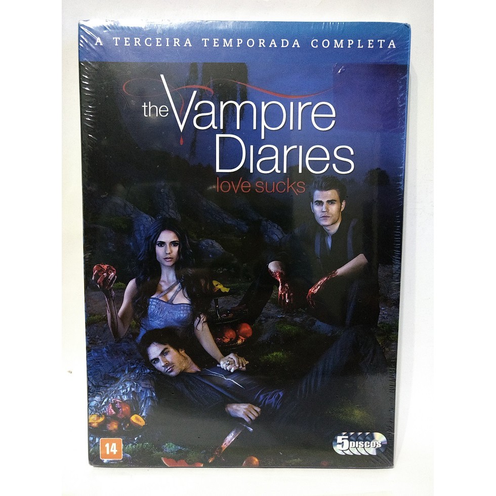 DVD The Vampire Diaries - 3ª Temporada - 5 Discos - Novo / Original ...