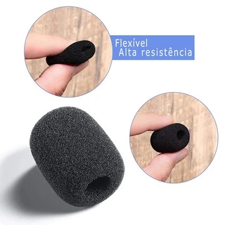 Espuma Para Microfone Headset Intercom V6 - 3 x 2cm 10unid jun