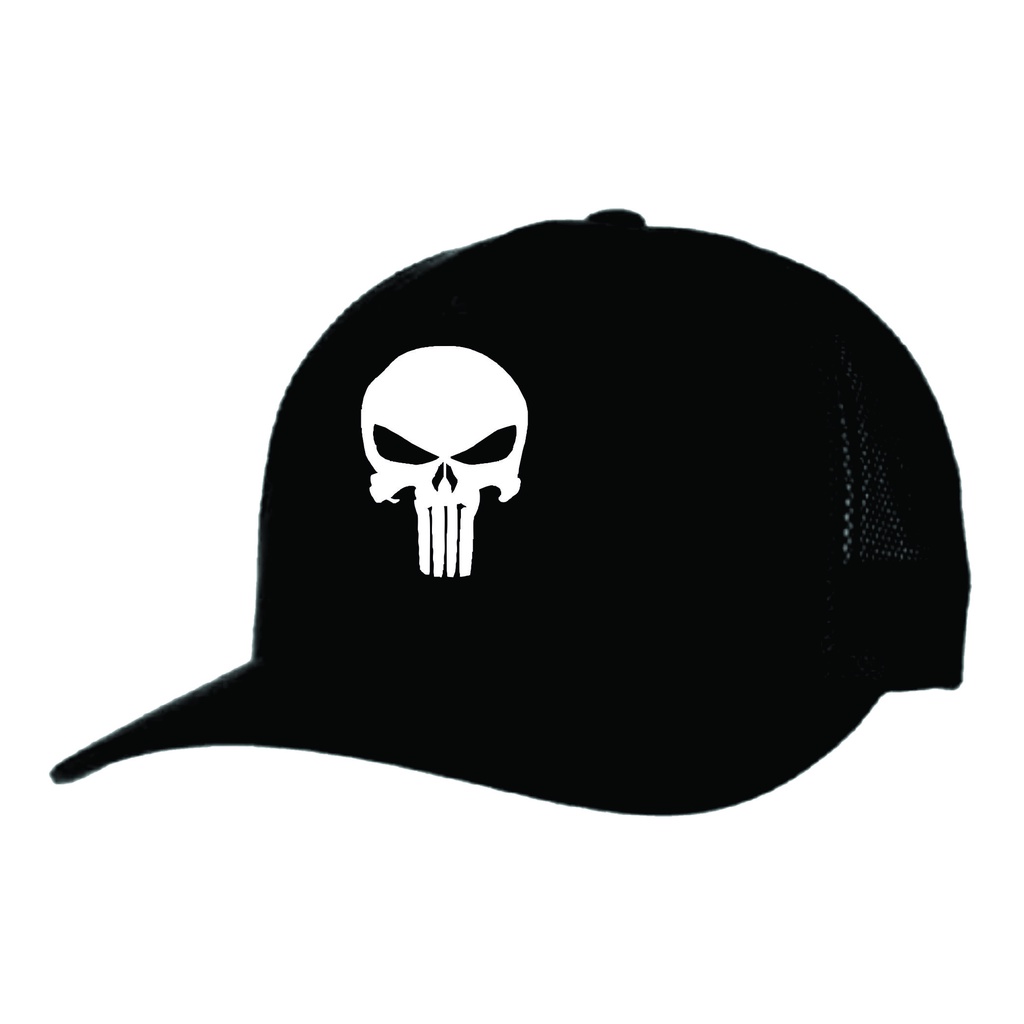 Boné Justiceiro Snapback Trucker Aba Curva Estampado