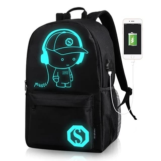 Luminous Usb Laptop Backpack Men/Women Casual Outdoor Travel Music Backpacks Waterproof