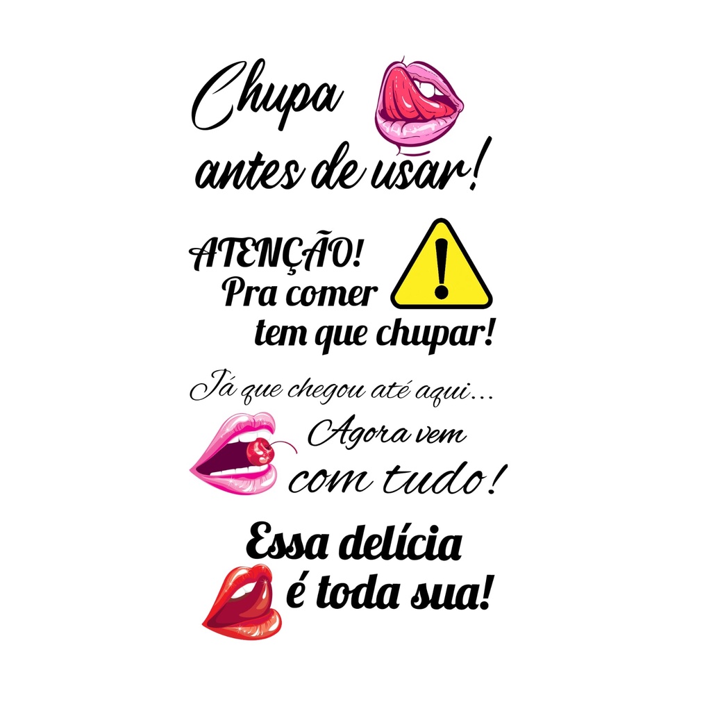 Tatuagem érotica Frases Picantes Adesiva Delicious - Litoral Sex Shop