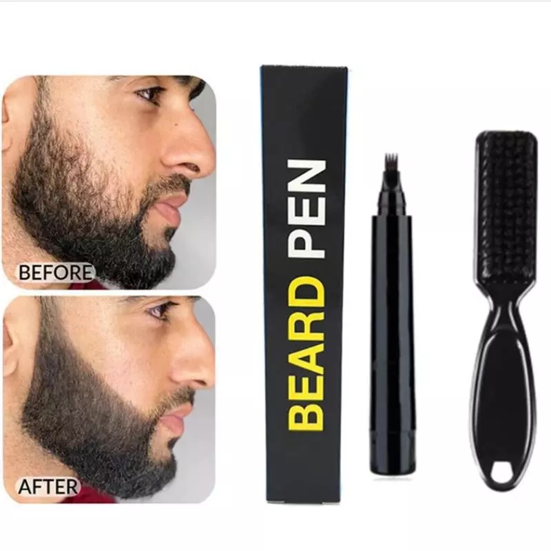 Preenchimento De Lápis De Barba Para Homens-À Prova De Água E Suor/Caneta  De Longa Duração Com Aplicador De Ponta De Mic