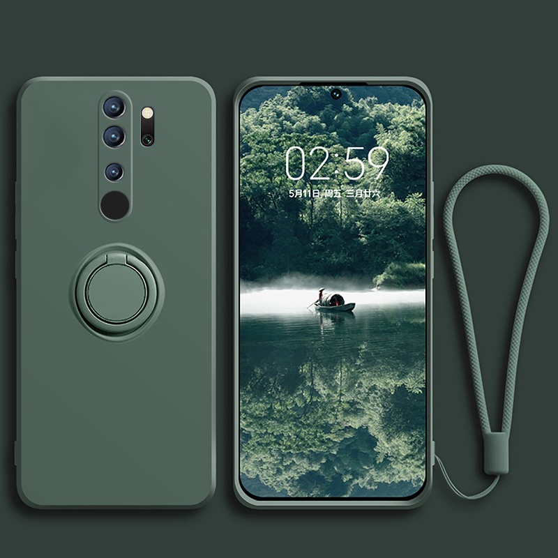 Capa De Silicone Líquido Original Com Anel De Suporte Para Xiaomi Redmi Note 8 8t 8pro