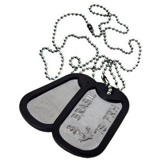 Corrente Soldado Dog Tag Marinha do Brasil Militar Aço Inox