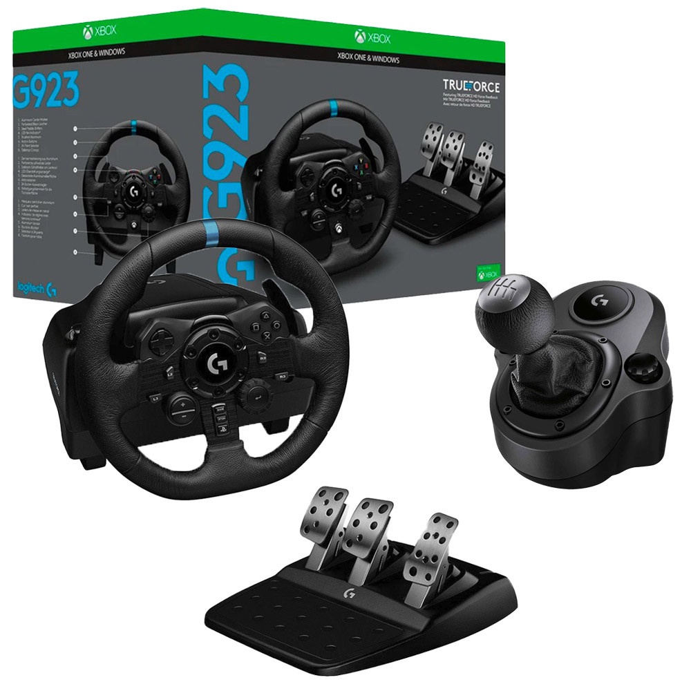 Volante Logitech G923 para Xbox Series X|S, Xbox One e PC com Force  Feedback TRUEFORCE, Pedais Responsivos, Launch Control e Acabamento em Couro