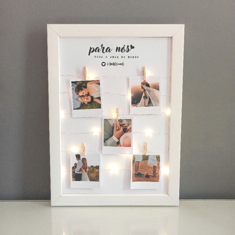 Varal De Fotos Com Luz Fio De Fada Fotos Polaroids Shopee Brasil