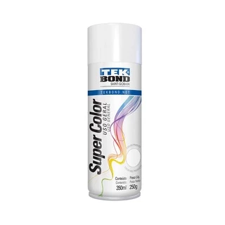 Tinta Spray Super Color Uso Geral Branco brilhante Tek Bond