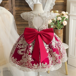 Meninas Do Bebê Crianças Princesa Festa De Casamento Flor Vestido De Renda  Para Ano Novo Natal Infantil Batizado