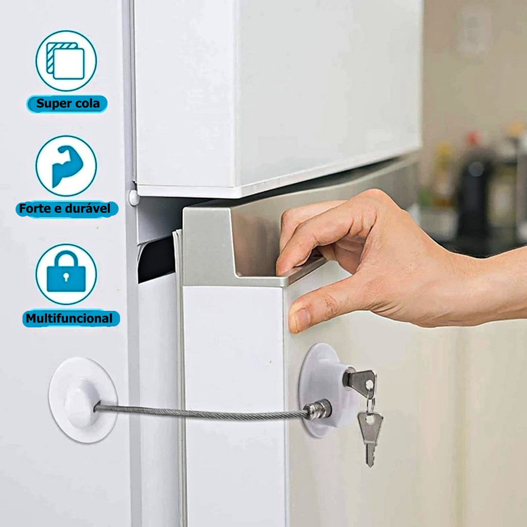 trava para crianças porta janela geveta geladeira com chave | Shopee Brasil