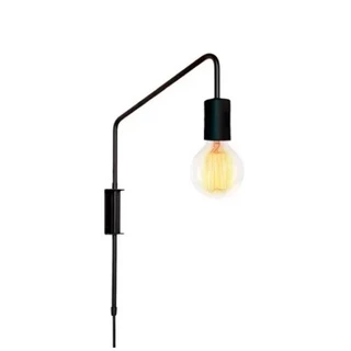 Arandela Parede Industrial Slim Sput Tube Retro Preta