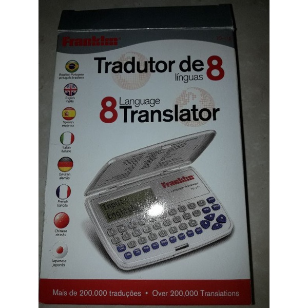Tradutor Eletrônico Franklin Tg115 8 Idiomas Português, Inglês