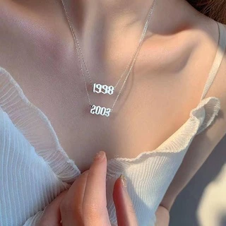 Colar De Aço Inoxidável Ano De Nascimento digital De Verão Feminino Novo Presente Simples Em Nicho Versão Coreana Da Corrente De Colarinho Não Desbota