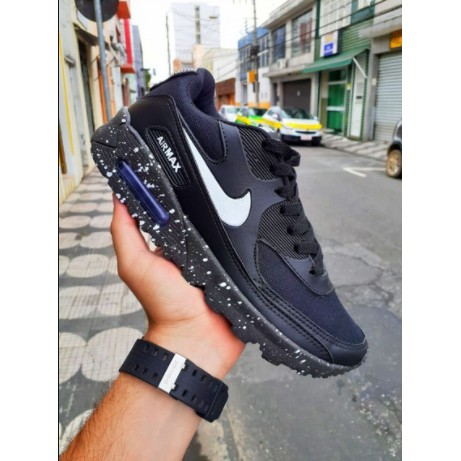 Air max 90 preto com sale bolinha branca