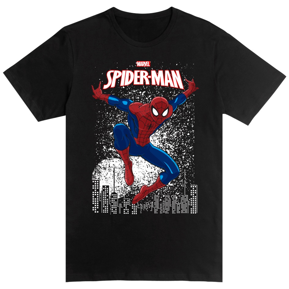 Camiseta Spider Man Tshirt Homem Aranha Logo Casual Rosa Preto