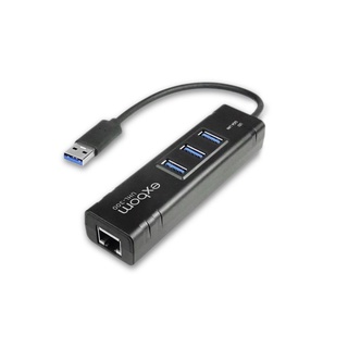 Combo Hub USB 3.0 expansão de 3 portas USB 3.0 5Gbps UHL-300 com Entrada Gigabit Ethernet RJ45 até 1000Mbps