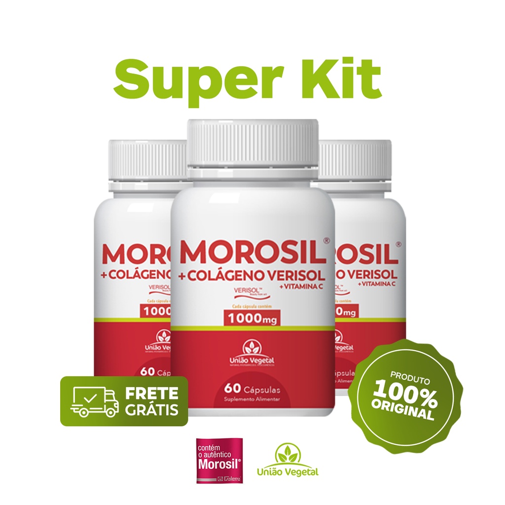 3 Morosil + Colágeno Verisol + Vitamina C - 1000 mg 60 Cápsulas ...