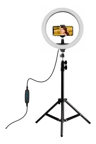 Iluminador ring ligth anel luz 30cm com tripe 2metros