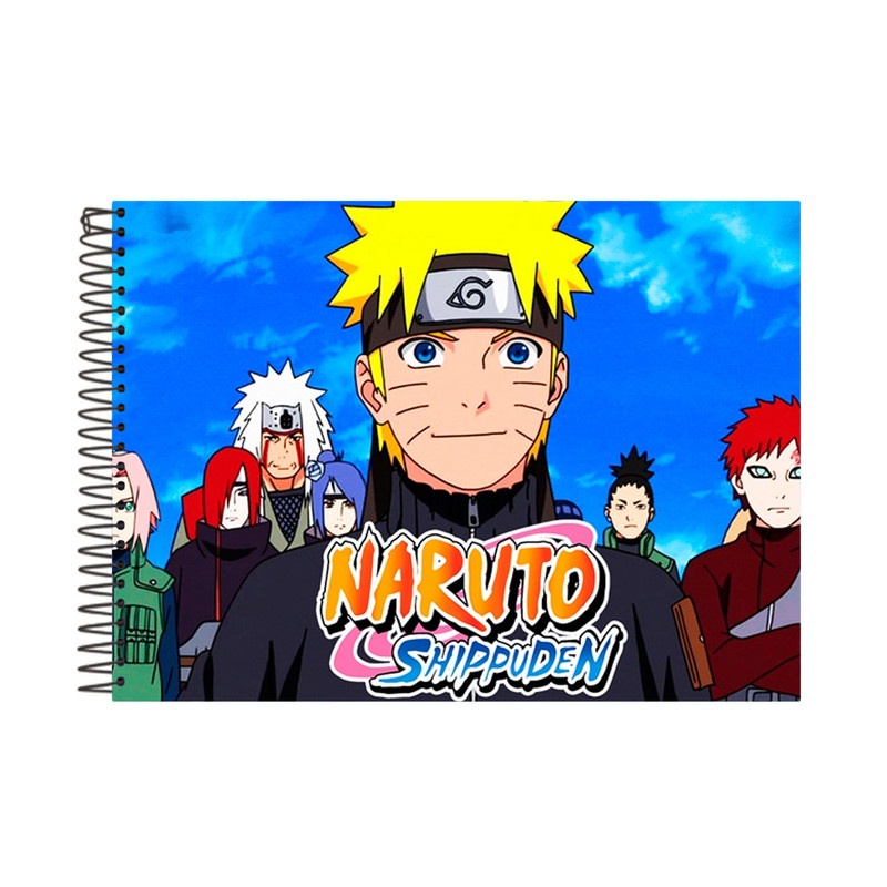 Caderno de Desenho Personalizado 48 Fls Naruto Shippuden