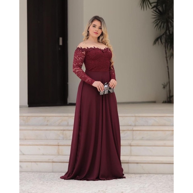 Vestido para best sale inverno casamento