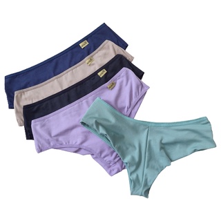 KIT 5 Calcinha Tanga Helena Lingerie Fio Duplo Roupa Intima Feminina