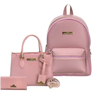 Kit Bolsa Feminina 3 pçs Transversal + Mochila Lançamento