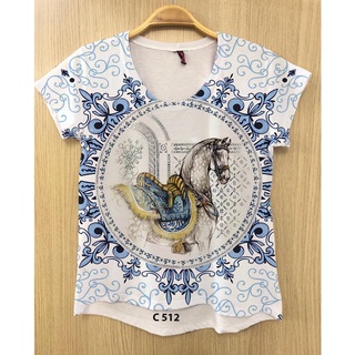 Camiseta Feminina Plus Size Cavalo Branco Imperial Country