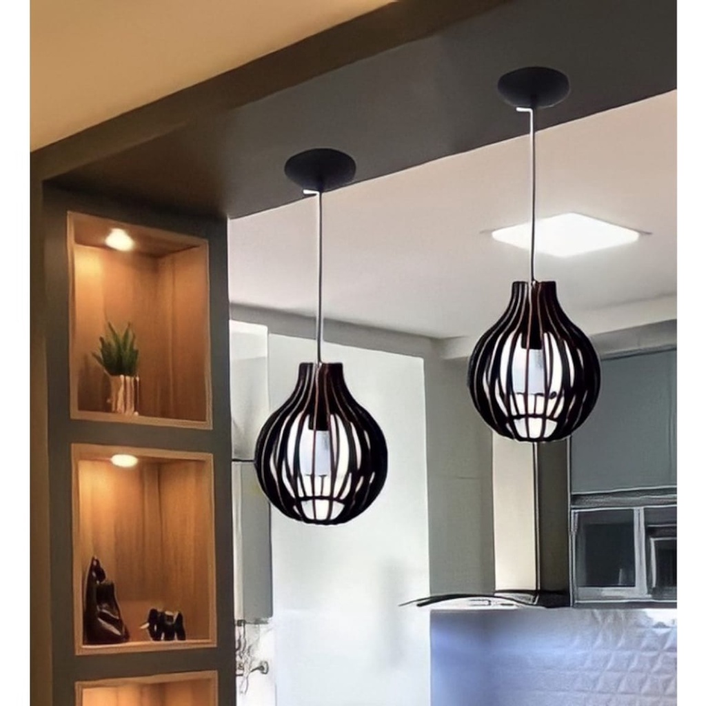 Kit 2 Luminária Pendente Premium Marrom Decoração Gourmet Sala Cozinha