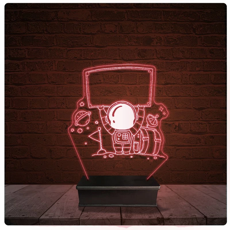 Abajur Luminária Acrílico Led - Astronauta Desenho 41