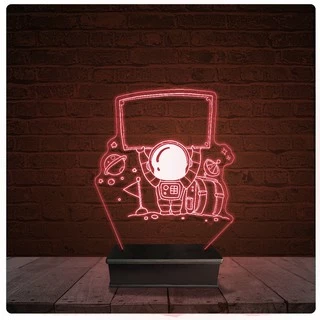 Abajur Luminária Acrílico Led - Astronauta Desenho 41