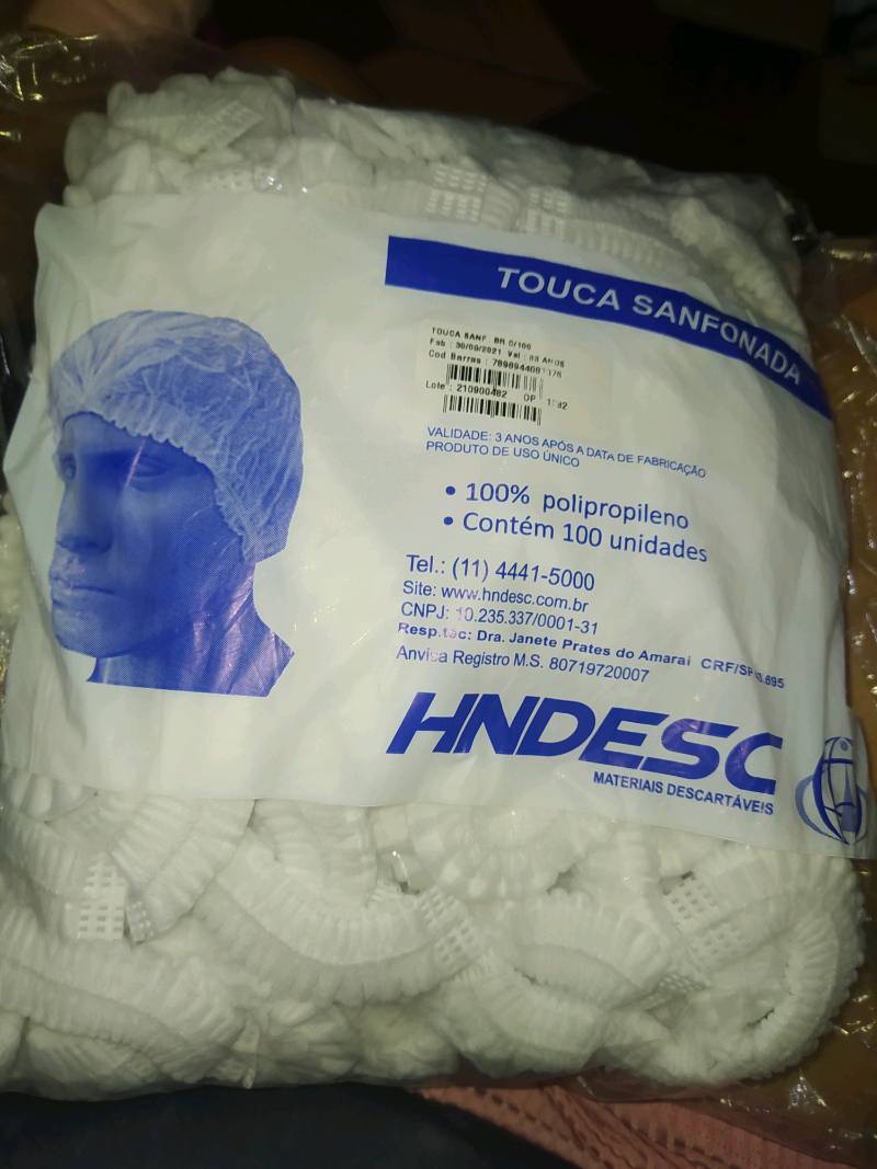 Touca Descartável - Pacote com 100 Unidades (1 pacote) - HNDESC
