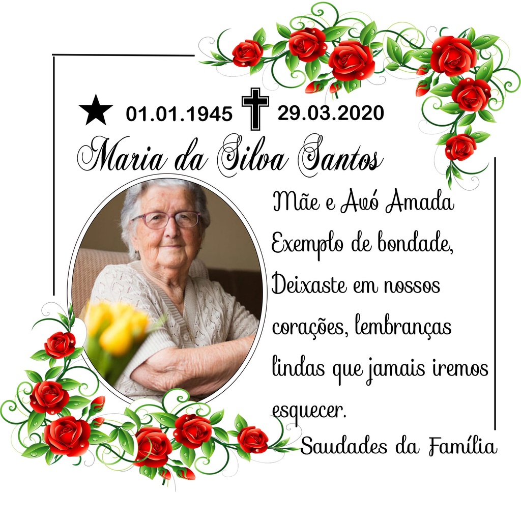 Placa Para Túmulo, Lápide, Jazigo identificação