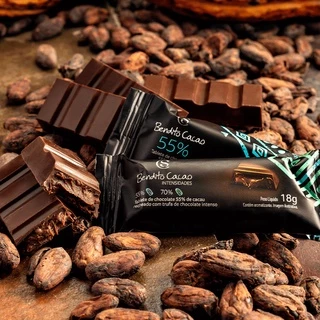 Tablete bendito cacao 55% cacau e bendito cacao recheado Cacau Show