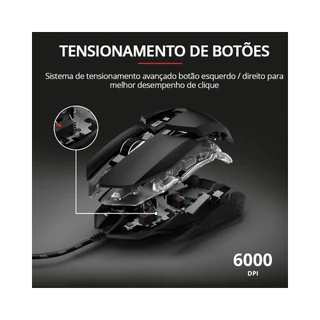 Mouse Gamer Trust GXT 950 Idon RGB 6000 DPI 7 Botões Programáveis Ambidestro