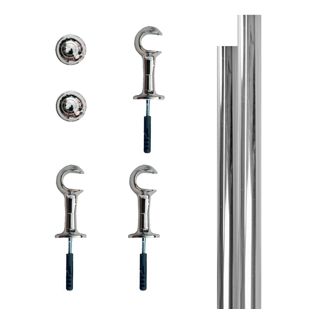 Kit Varão P/ Cortinas 2,50 Metros 28mm (Grosso) - Várias Cores