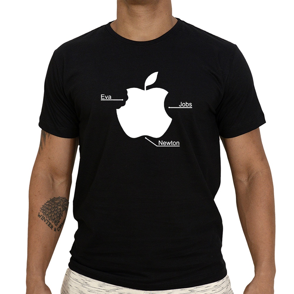 Camiseta Masculina Apple Jobs Eva Newton Nerd Divertida Algodão