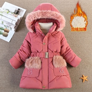 Roupa De Bebê Menina De Algodão Grosso Com Cinto Capuz 3-8 Anos