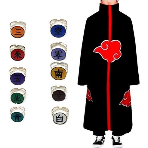 Manto Itachi Nuvem Vermelha Akatsuki Renegado Bordado Naruto Shippuden Ninja