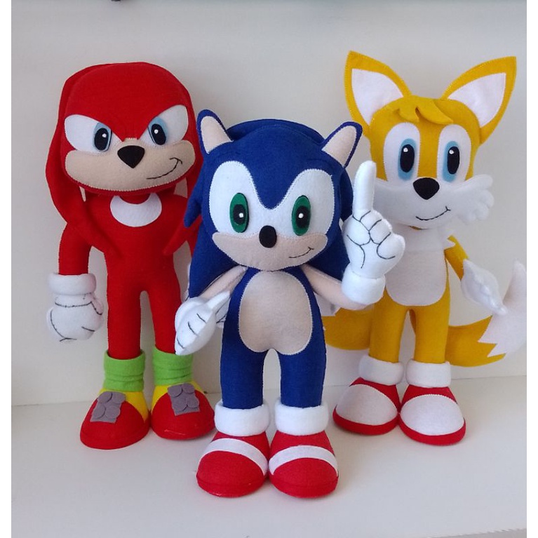 4 Bonecos Turma do Sonic em Feltro