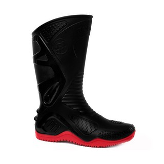 Bota De Pvc Preta C/ Solado Vermelho Motosafe N°41 - Bracol