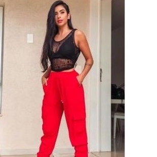 Calça jogger hot sale vermelha