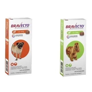 01 Bravecto Cães De 4,5 A 10kg + 01 Bravecto 10 A 20kg em Oferta na Shopee