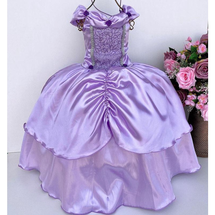 Vestido Fantasia Infantil Princesa Sofia Festa Luxo E Tiara em Promoção na  Americanas