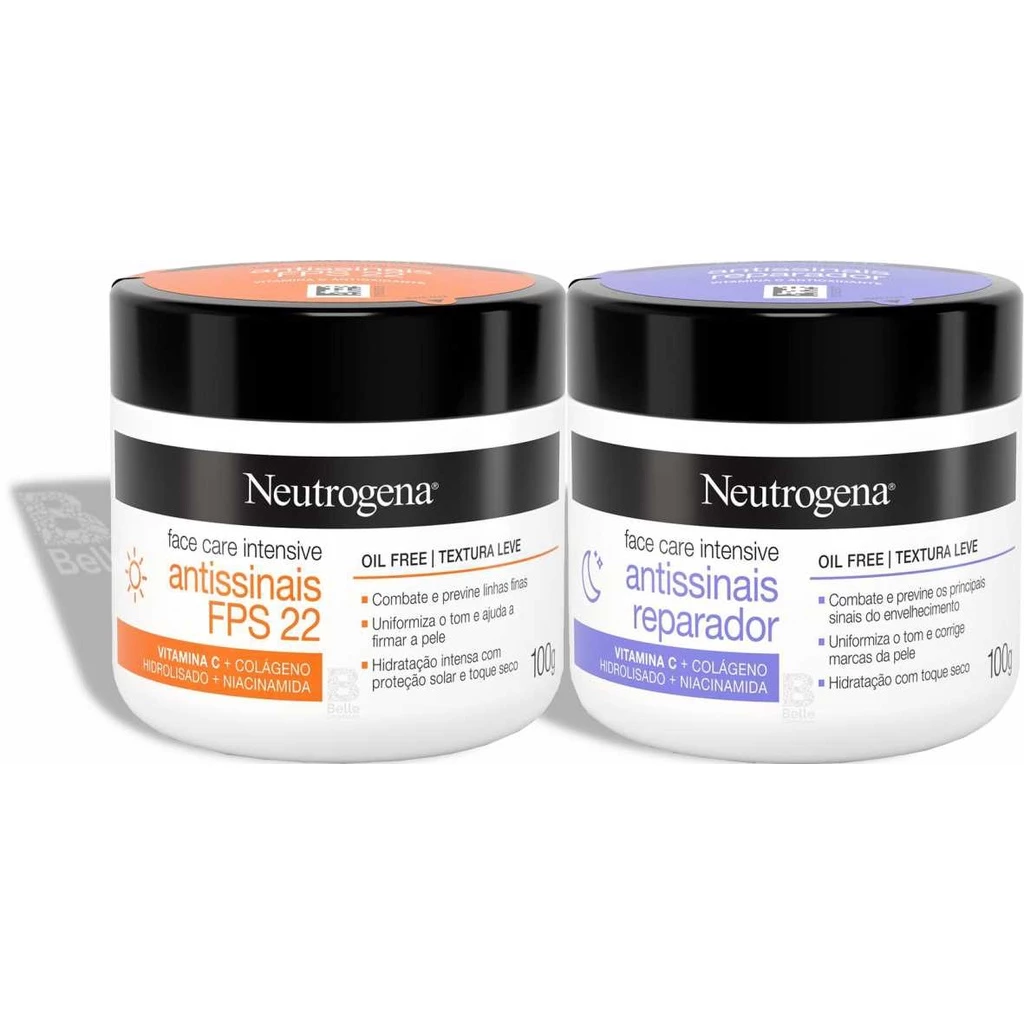 Kit Hidratante Neutrogena Face Care Intensive Antissinais Dia e Noite