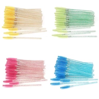 kit 600 Escovinhas Com Glitter Extensão De Cílios E Sobrancelha